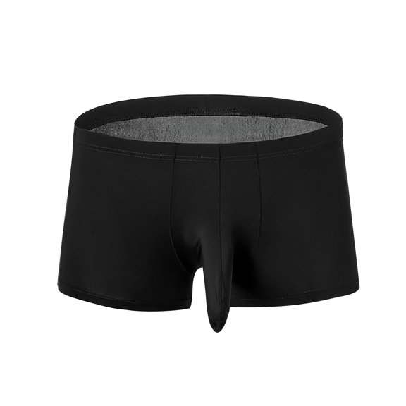 IYTR Comfy Separation Scrotum Physiological Underpants Mid Waist Briefs Solid Color Briefs Mens Boxer Briefs Black M