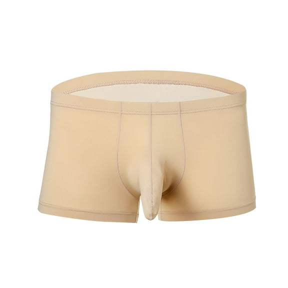 IYTR Comfy Separation Scrotum Physiological Underpants Mid Waist Briefs Solid Color Briefs Mens Boxer Briefs Khaki XXL