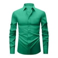thumbnail image 1 of IYTR Dress Shirts for Men Business Casual Long Sleeve Work Office Dress Shirt Solid Wrinkle-Free Button Wedding Formal Shirt (Green,S), 1 of 5