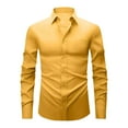 thumbnail image 1 of IYTR Dress Shirts for Men Business Casual Long Sleeve Work Office Dress Shirt Solid Wrinkle-Free Button Wedding Formal Shirt (Yellow,XXXL), 1 of 5