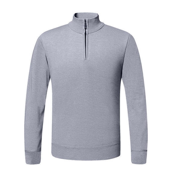 IYTR Fleece Lined Sweater Men Fall Fashion Quarter Zip Knitted Sweater Casual Warm Basic Sweaters for Fall and Winter (Gray,M)