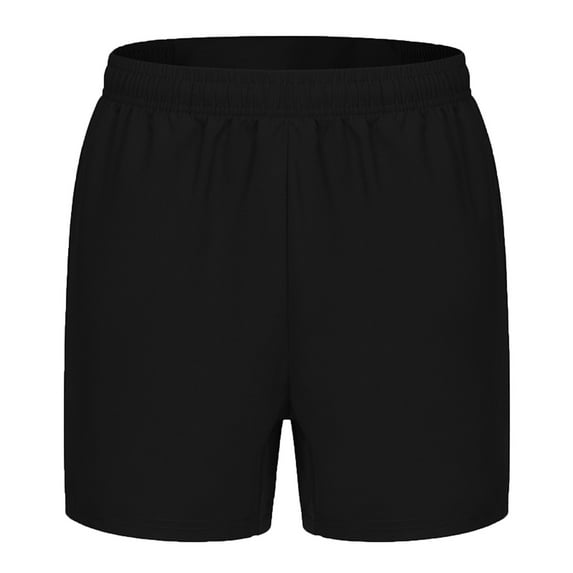 IYTR Gym Shorts Men Summer Casual Solid Color Quick-dry Elastic Side Pocket Mid-waist Shorts Black XXXXL