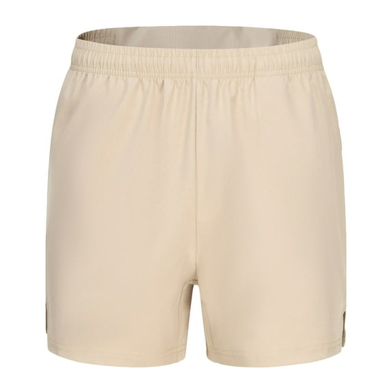 IYTR Gym Shorts Men Summer Casual Solid Color Quick-dry Elastic Side Pocket Mid-waist Shorts Khaki XXXXXL