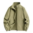 thumbnail image 1 of IYTR Jackets for Men Spring Fall Waterproof Windproof Windbreaker Long Sleeve Thin Zipper Coats Loose Soild Outdoor Hiking Jackets (Khaki,M), 1 of 8