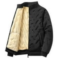 thumbnail image 1 of IYTR Jackets for Men Winter Warm Fleece Lined Thickened Quilted Jacket Stand Collar Full Zip Pockets Coats Black XXXXL, 1 of 5