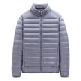 thumbnail image 1 of IYTR Lightweight New Warm Down Coats with Pocket Zipper Stand-up Collar Solid Color Long Sleeve Jacket Mens Winter Jacket Gray L, 1 of 5
