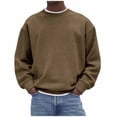 thumbnail image 1 of IYTR Long Sleeve Mens T Shirts Corduroy Sweatshirts Leisure Solid Color Loose Fit Spring Clothes Lightweight Crew Neck Shirt (Coffee,XL), 1 of 6