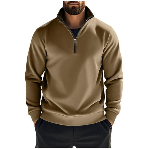 IYTR Men Casual Shirts Fashion Solid Color Pullover Long Sleeve Tops With Pocket Sweatshirts