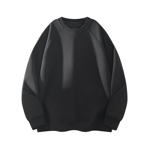 IYTR Men Crewneck Sweatshirt Y2K Oversized Long Sleeved Sports Fall Winter Clothes Streetwear Pullover (Black,M)