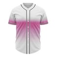 thumbnail image 1 of IYTR Men Gradient Baseball Shirts Short Sleeve Button Down Tee Tops Loose Fit Streetwear T Shirt Sporty Outfit (Pink,XXXXL), 1 of 5
