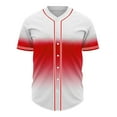 thumbnail image 1 of IYTR Men Gradient Baseball Shirts Short Sleeve Button Down Tee Tops Loose Fit Streetwear T Shirt Sporty Outfit (Watermelon Red,XXXXL), 1 of 5