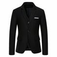 thumbnail image 1 of IYTR Men'S Lapel Fake Two-Piece Wedding Slim Suit Button Opening And Closing Pocket Suit Jacket Black L, 1 of 1