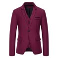 thumbnail image 1 of IYTR Men'S Lapel Fake Two-Piece Wedding Slim Suit Button Opening And Closing Pocket Suit Jacket Wine XL, 1 of 1