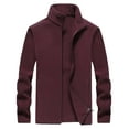 thumbnail image 1 of IYTR Men's Athleisure Jacket Long Sleeve Jacket Zipper Stand-up Collar Casual Loose Jacket Coats with Pocket Solid Color Red XXXXXL, 1 of 5