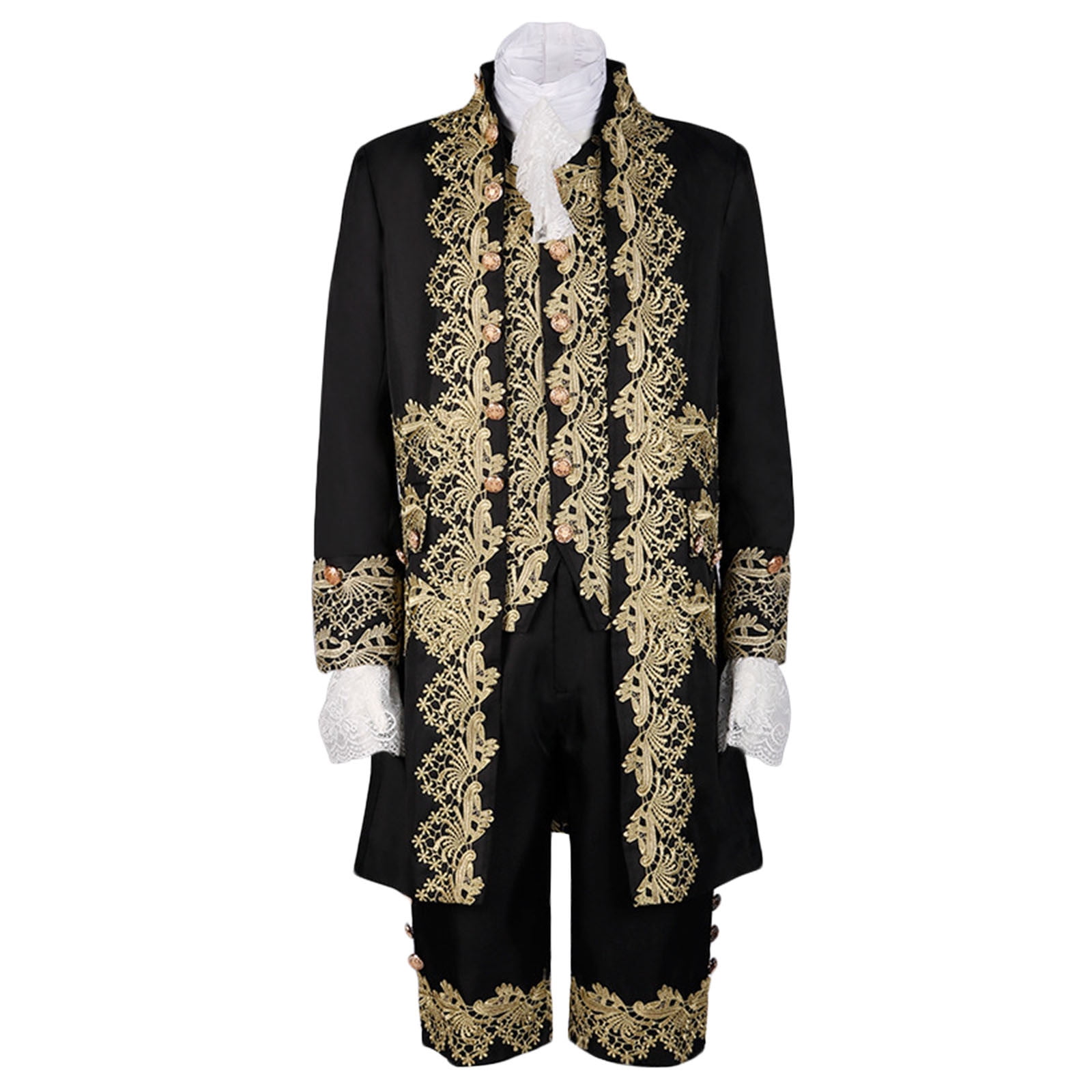 IYTR Men's Baroque Suit Gold Embroidery Vintage Formal Wedding Costume ...