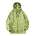 thumbnail image 1 of IYTR Men's Basic Fleece Zip Up Hoodie Sweatshirt Jacket with Two Side Pockets Drawstring Hood Green S, 1 of 1