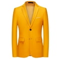 thumbnail image 1 of IYTR Men's Blazer Single Button Slim Suit Jacket Business Wedding Party Formal Office Work Wear Yellow XL, 1 of 6