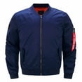 thumbnail image 1 of IYTR Men's Jacket Military Flight Blouson Coat Rib Knit Collar Long Sleeve Zipper Pockets Winter Warm Outwear, 1 of 1