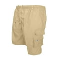 thumbnail image 1 of IYTR Men's Cargo Shorts Comfy Baggy Pockets Shorts Casual Zipper Solid Color Beach Shorts Khaki S, 1 of 5