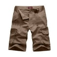 thumbnail image 1 of IYTR Men's Cargo Shorts Straight Fit Flat Front Multi-Pockets Bermuda Shorts Summer Beachwear Coffee M, 1 of 4