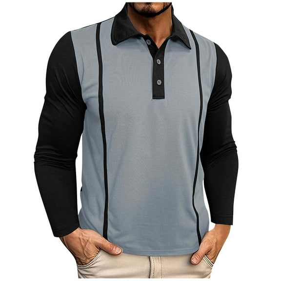 IYTR Men's Casual Long Sleeve Shirts Classic Button Cotton Collared Shirt Designed Work T Shirts (Gray,M)