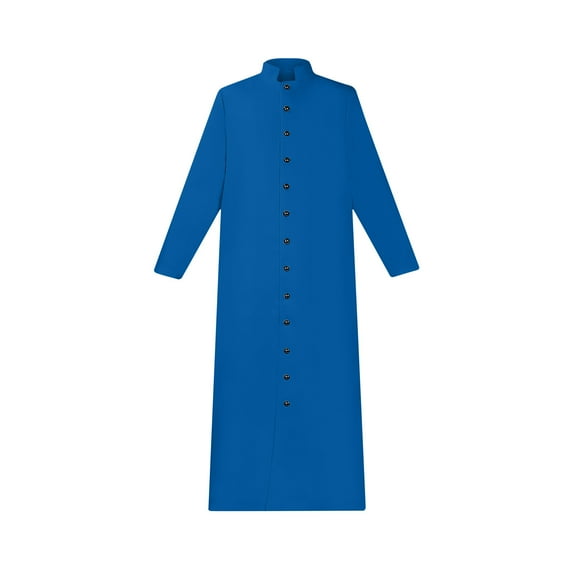 IYTR Men's Clergy Cassock Long Black Priest Robe Pastor Preacher Minister Clergyman Vestments Blue XXXL