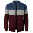 thumbnail image 1 of IYTR Men's Colorblock Zipper Hoodie Long Sleeve Sweatshirt Warm Comfortable Daily Wear Sweater Jacket Winter Fall Navy M, 1 of 4