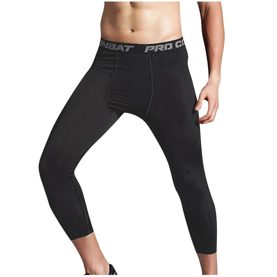 IYTR Men's Compression Pants Workout Running Gym Training Tights Moisture Wicking Quick Dry Spandex Athletic Fitness Sports Black S