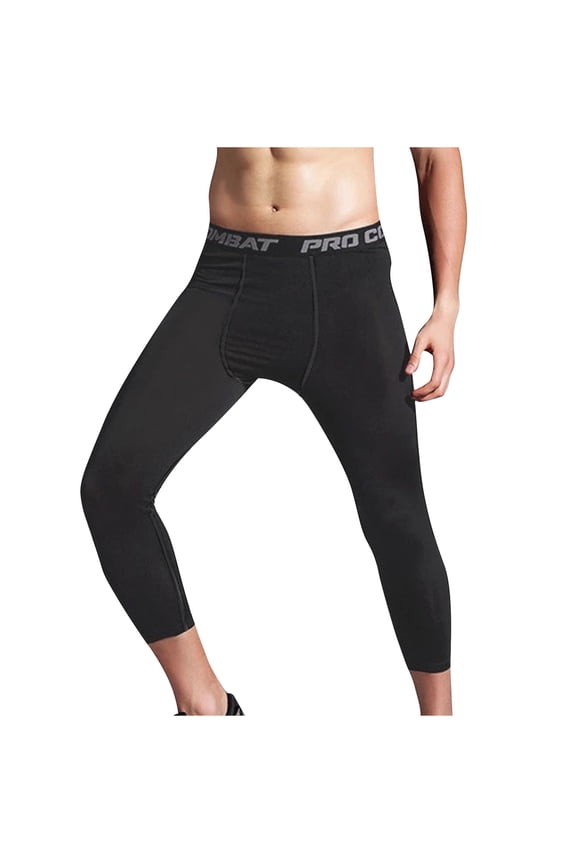 Men's Compression Pants Workout Running Gym Training Tights Moisture Wicking Quick Dry Spandex Athletic Fitness Sports Black XXL