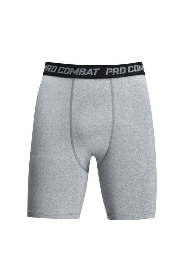 Men's Compression Shorts Base Layer Workout Underwear Quick Dry Breathable Sports Fitness Training Gray L