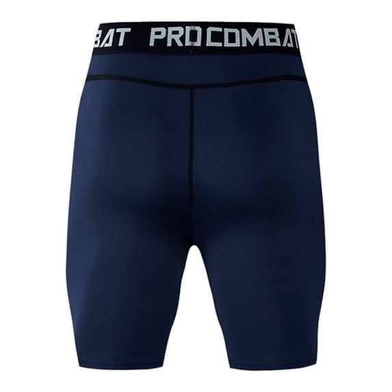 IYTR Men's Compression Shorts Sports Running Tights Baselayer Workout Gym Fitness Shorts Breathable Quick Dry Athletic Shorts with Phone Pocket Navy L