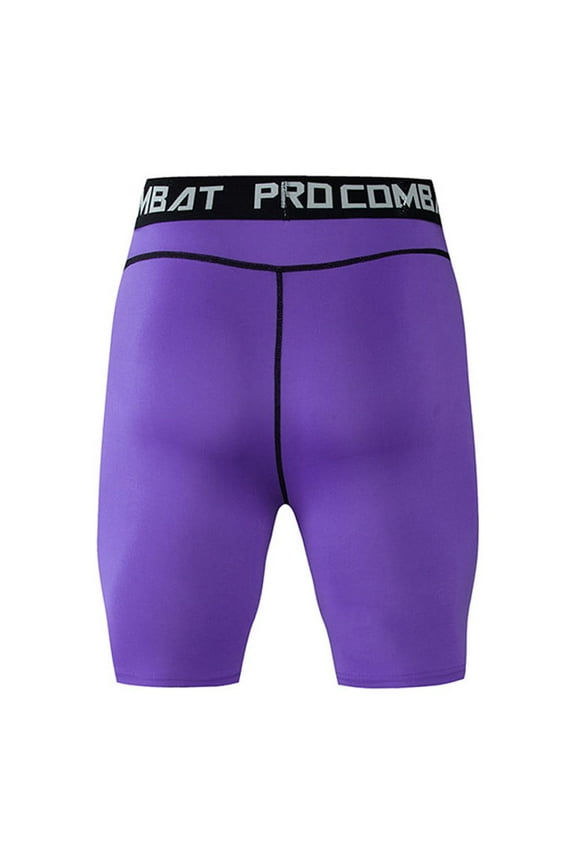 Men's Compression Shorts Sports Running Tights Baselayer Workout Gym Fitness Shorts Breathable Quick Dry Athletic Shorts with Phone Pocket Purple L