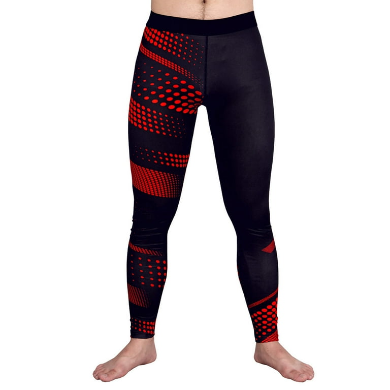 IYTR Men s Compression Tights Sports Fitness Gym Running Tights Pants Base Layer Leggings Trousers Red S Walmart