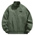 thumbnail image 1 of IYTR Men's Corduroy Jacket Stand Collar Long Sleeve Solid Zipper Pockets Baseball Jackets Coats Green M, 1 of 1