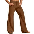 thumbnail image 1 of IYTR Men's Corduroy Slightly Flared Suit Pants Hiking Baggy Pants Solid Color Comfy Casual Fashion Sweatpants Trousers (Brown,L), 1 of 6