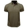 thumbnail image 1 of IYTR Men's Fashion Comfy Summer Solid Color Short Sleeve T Shirts Turndown T Shirt Casual Turn-down Collar Pullover Buttons T Shirt Blouse Tshirt Green S, 1 of 5