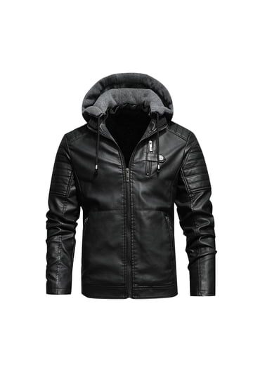 Men's Faux Leather Jackets with Hood