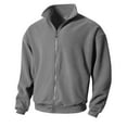 thumbnail image 1 of IYTR Men's Fleece Jacket Full Zip Warm Solid Color Winter Jacket Soft Comfortable Lightweight Outerwear Gray S, 1 of 6