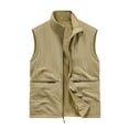 thumbnail image 1 of IYTR Men's Fleece Lined Waistcoat Multi Pocket Outdoor Hunting Fishing Waistcoat Warm Sleeveless Jacket Khaki XXL, 1 of 6