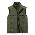 thumbnail image 1 of IYTR Men's Fleece Lined Waistcoat Outdoor Lightweight Sleeveless Jacket Warm Winter Waistcoat Zipper Closure Multiple Pockets Hiking Fishing Camping Army Green XXXL, 1 of 2