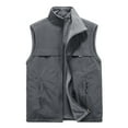 thumbnail image 1 of IYTR Men's Fleece Lined Waistcoat Outdoor Lightweight Sleeveless Jacket Warm Winter Waistcoat Zipper Closure Multiple Pockets Hiking Fishing Camping Gray XXXXL, 1 of 2