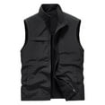 thumbnail image 1 of IYTR Men's Fleece Lined Waistcoat Sleeveless Zipper Pockets Outdoor Lightweight Warm Winter Waistcoat Black XXXXXL, 1 of 3