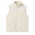 thumbnail image 1 of IYTR Men's Fleece Vest Warm Waistcoat Stand Collar Sleeveless Zipper Pockets Outdoor Sports Fishing Hiking Travel Gilet Plus Size White XL, 1 of 1