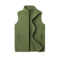 thumbnail image 1 of IYTR Men's Fleece Waistcoat Warm Zipper Outdoor Winter Waistcoat Lightweight Soft Comfortable Outdoor Waistcoat with Po Army Green XXXXXXL, 1 of 3