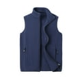 thumbnail image 1 of IYTR Men's Fleece Waistcoat Warm Zipper Outdoor Winter Waistcoat Lightweight Soft Comfortable Outdoor Waistcoat with Po Dark Blue XXXL, 1 of 3