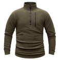 thumbnail image 1 of IYTR Men's Fleece Warm Winter Tops Solid Color Pullover Stand-Up Collar Jacket 1/4 Zip Cargo Sweatshirts Workout (Army Green,XXXL), 1 of 3