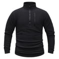 thumbnail image 1 of IYTR Men's Fleece Warm Winter Tops Solid Color Pullover Stand-Up Collar Jacket 1/4 Zip Cargo Sweatshirts Workout (Black,XXXL), 1 of 2
