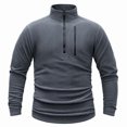 thumbnail image 1 of IYTR Men's Fleece Warm Winter Tops Solid Color Pullover Stand-Up Collar Jacket 1/4 Zip Cargo Sweatshirts Workout (Dark Gray,M), 1 of 2