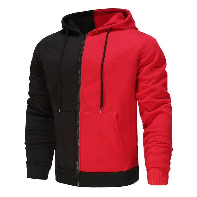 Half black half red jacket hot sale