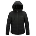 thumbnail image 1 of IYTR Men's Heating Jackets Long Sleeve Solid Color Zipper Hooded Neck Jacket Outdoor Warm Clothing Heated For Riding with Pockets Black L, 1 of 7